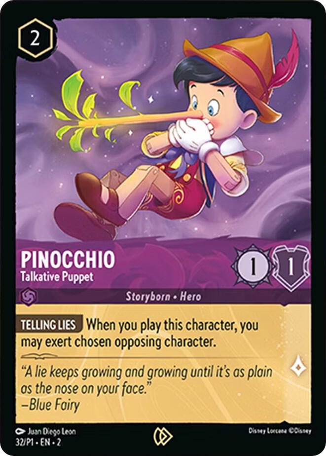 Pinoccio - Talkative Puppet 32/P1 Lorcana Promo